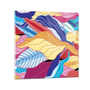 Tablou pe sticlă - O dezordine colorată - 40x40 cm