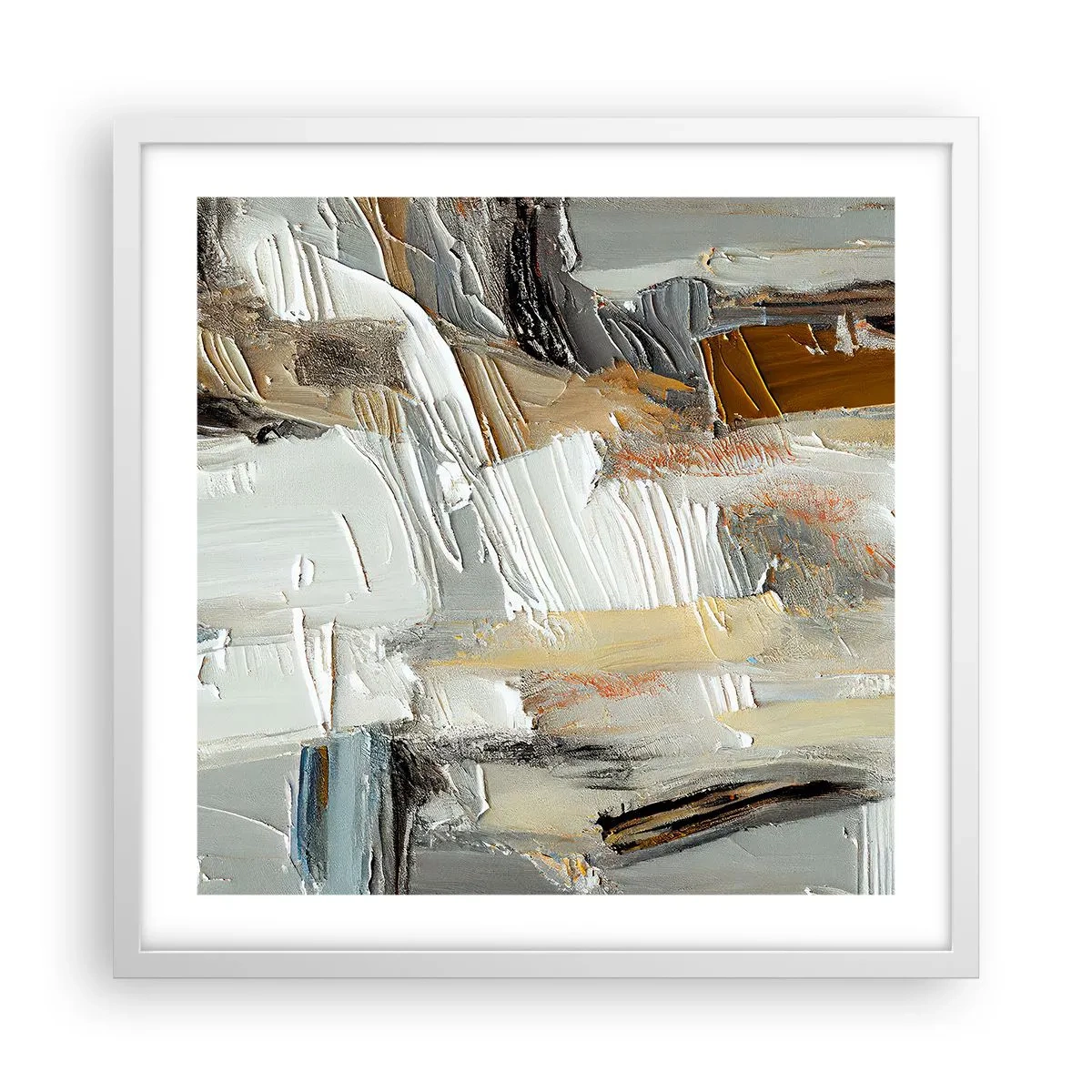 Poster în ramă albă - Stratificare colorată - 50x50 cm