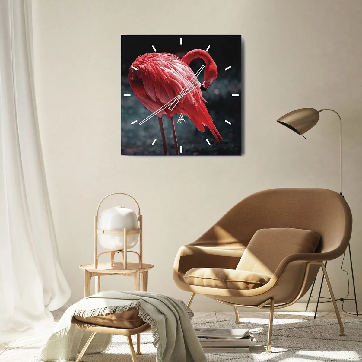 Ceas de perete - Ceas pe sticlă - Poemul purpuriu al naturii - 40x40 cm