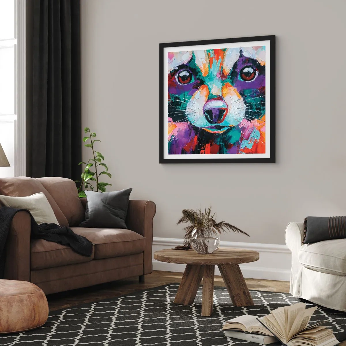 Poster în ramă neagră - Doar emoții bune - 60x60 cm