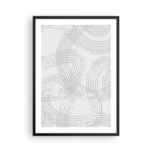 Poster în ramă neagră - O compoziție minimalistă de linii abstracte pe un fundal deschis. - 50x70cm - Nu există o cale ușoară - Decorațiune modernă pentru perete pentru living și dormitor ARTTOR