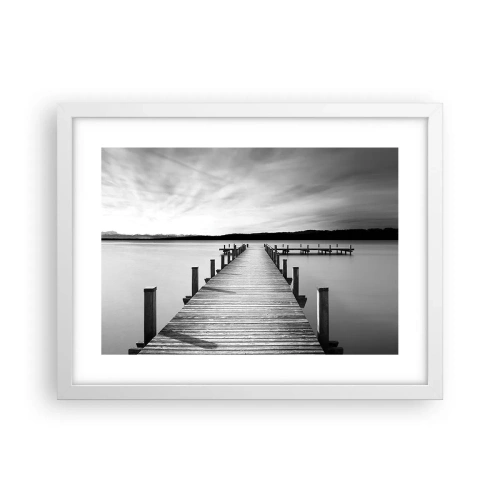 Poster în ramă albă - La adăpostul apei - pace - 40x30 cm