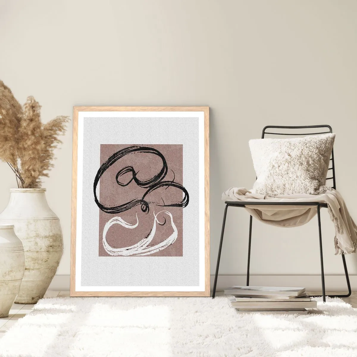 Poster în ramă de stejar deschis - Compoziția - căutarea plenitudinii - 61x91 cm