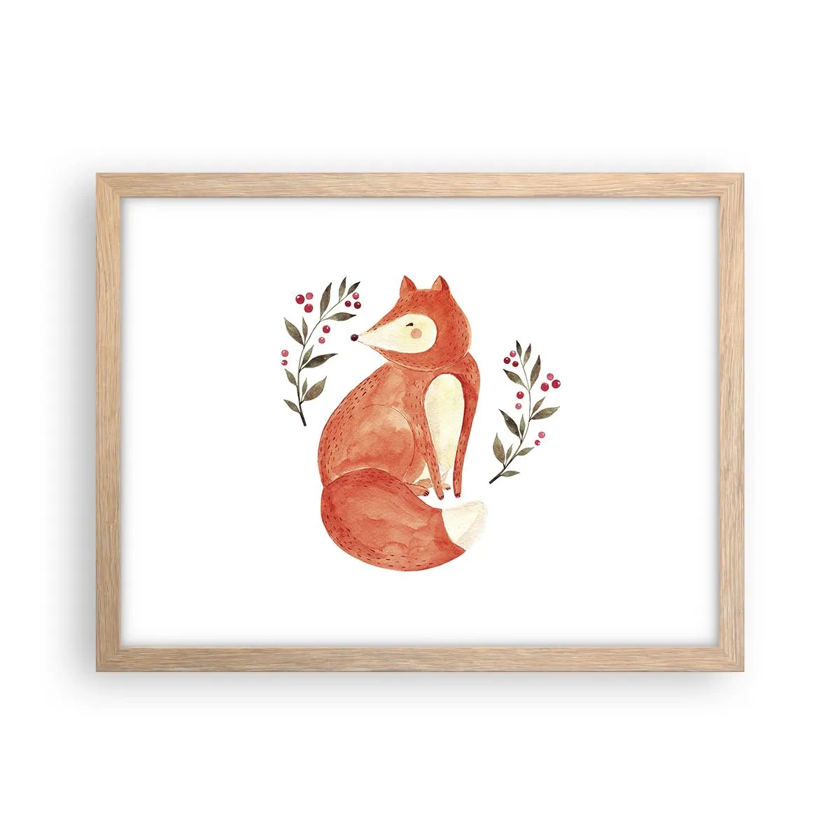 Poster în ramă de stejar deschis - Micuțul roșcat - 40x30 cm