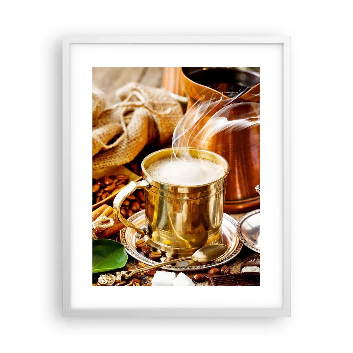 Poster în ramă albă - O zi bună! - 40x50 cm