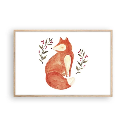 Poster în ramă de stejar deschis - Micuțul roșcat - 91x61 cm