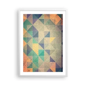 Poster în ramă albă - Republica triunghiurilor - 50x70 cm