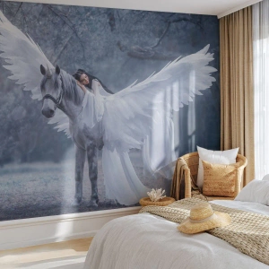 Fototapetă personalizată Premium Canvas - Moment inspirat - Abstracția, Cal, Femeie