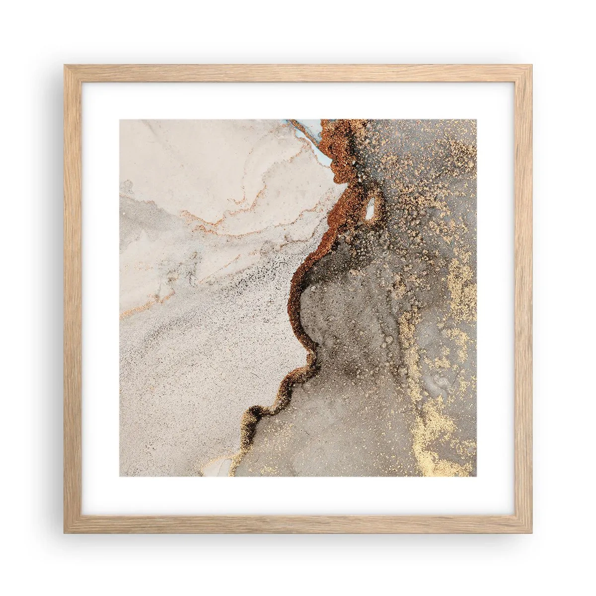 Poster în ramă de stejar deschis - La granița culorilor - 40x40 cm