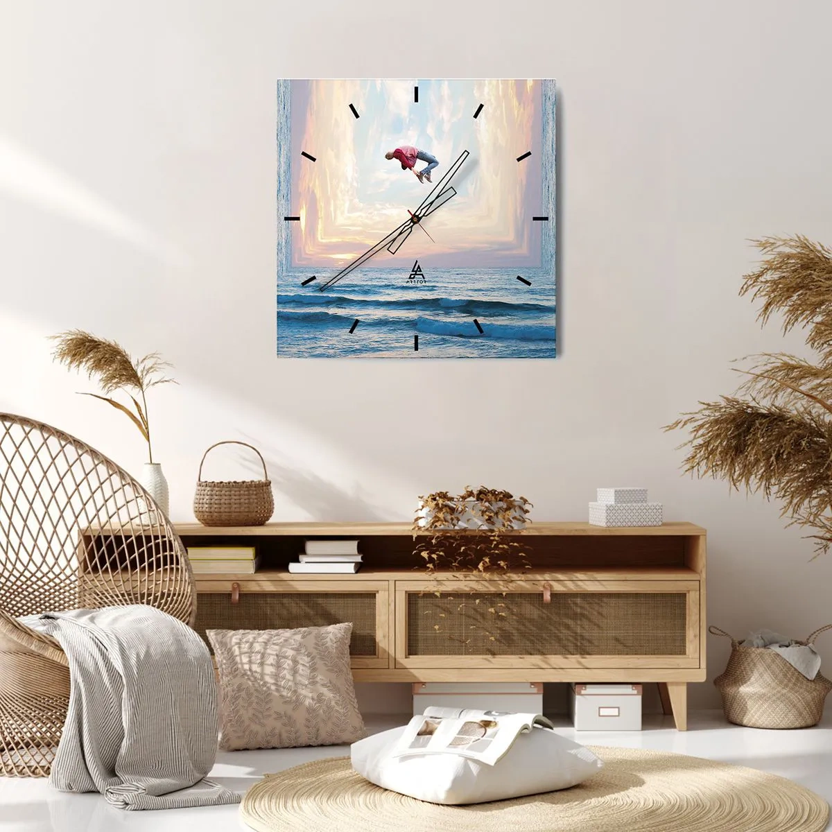 Ceas de perete - Ceas pe sticlă - Spre o altă dimensiune - 30x30 cm