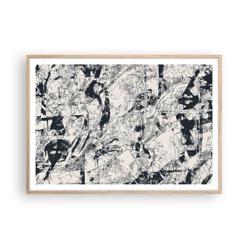 Poster în ramă de stejar deschis - Întrepătrunderea contrariilor - 100x70 cm