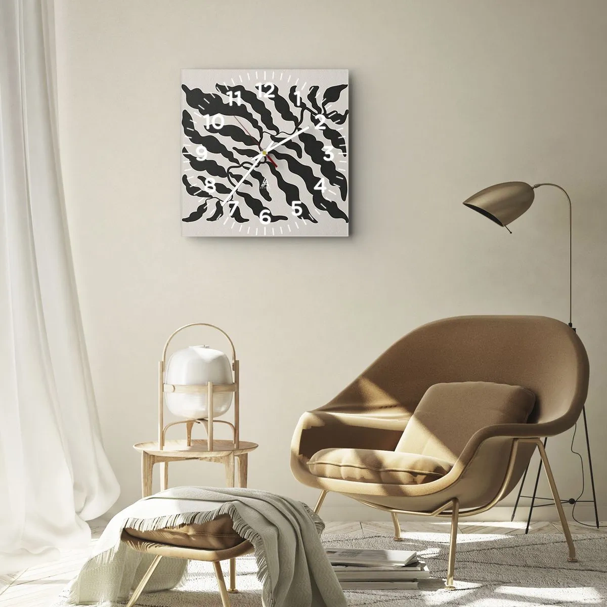 Ceas de perete - Ceas pe sticlă - Natura pătratului - 40x40 cm