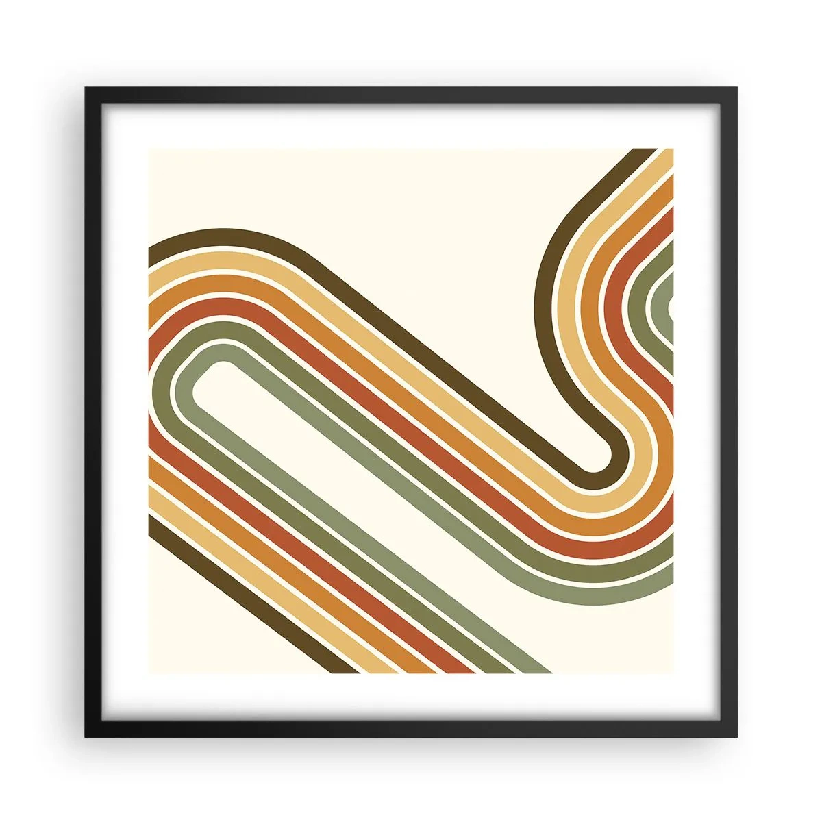 Poster în ramă neagră - Cu zigzag până la destinație - 50x50 cm