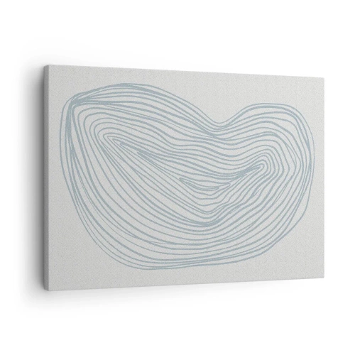 Tablou pe pânză Canvas - Motiv abstract de valuri în albastru delicat - 70x50cm - Zâmbet de picături - Decorațiune modernă pentru perete pentru living și dormitor ARTTOR