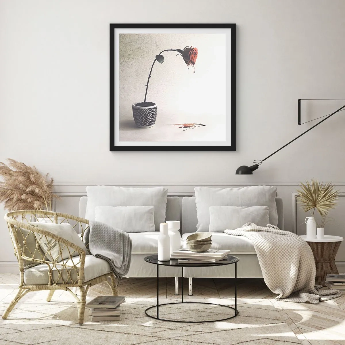 Poster în ramă neagră - Rosa dolorosa - 50x50 cm