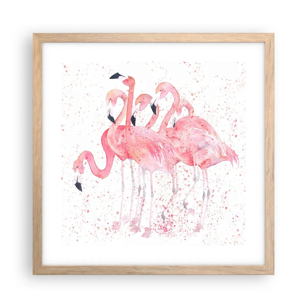 Poster în ramă de stejar deschis - Ansamblul roz - 40x40 cm