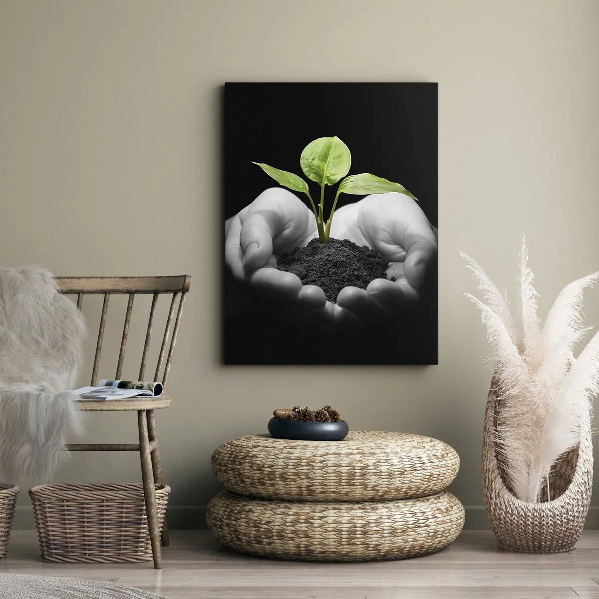 Tablou pe pânză - Iubesc natura, o protejez - 55x100 cm