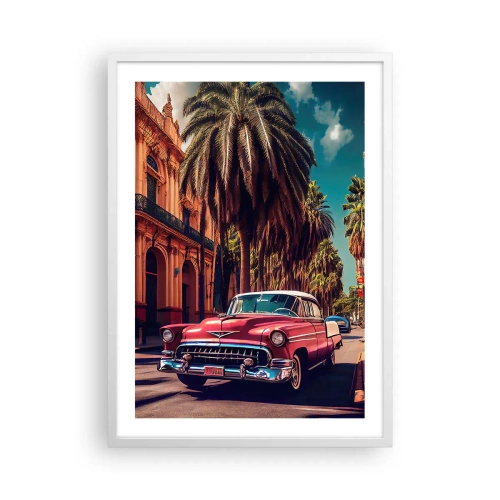Poster în ramă albă - Tot în Havana - 50x70 cm