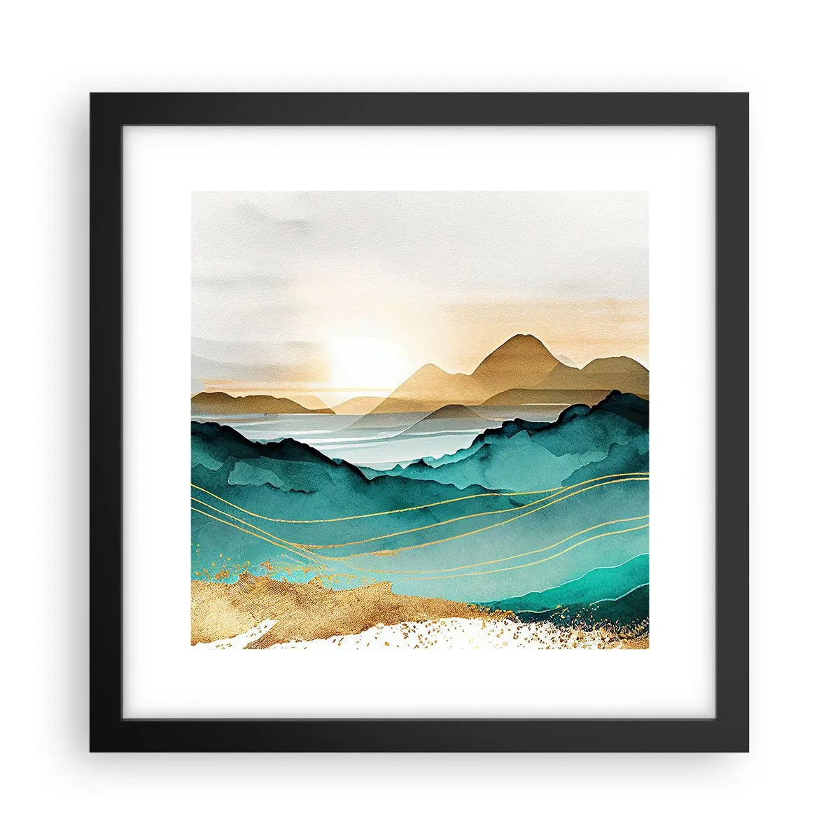Poster în ramă neagră - La limita abstracției - peisaj - 30x30 cm