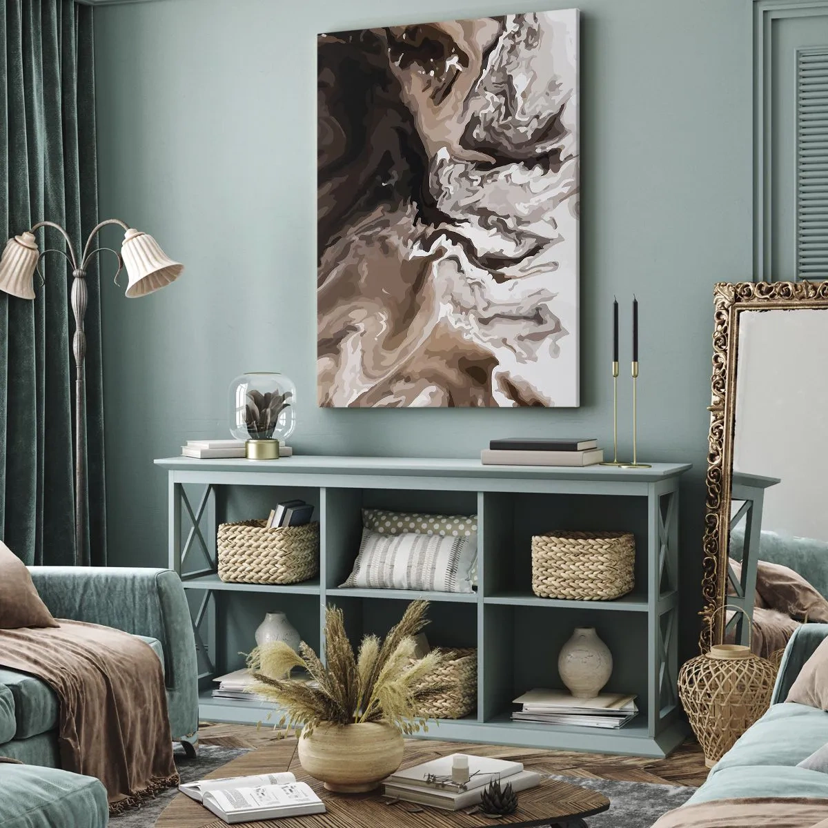 Tablou pe pânză - Cadrilul culorilor - 55x100 cm