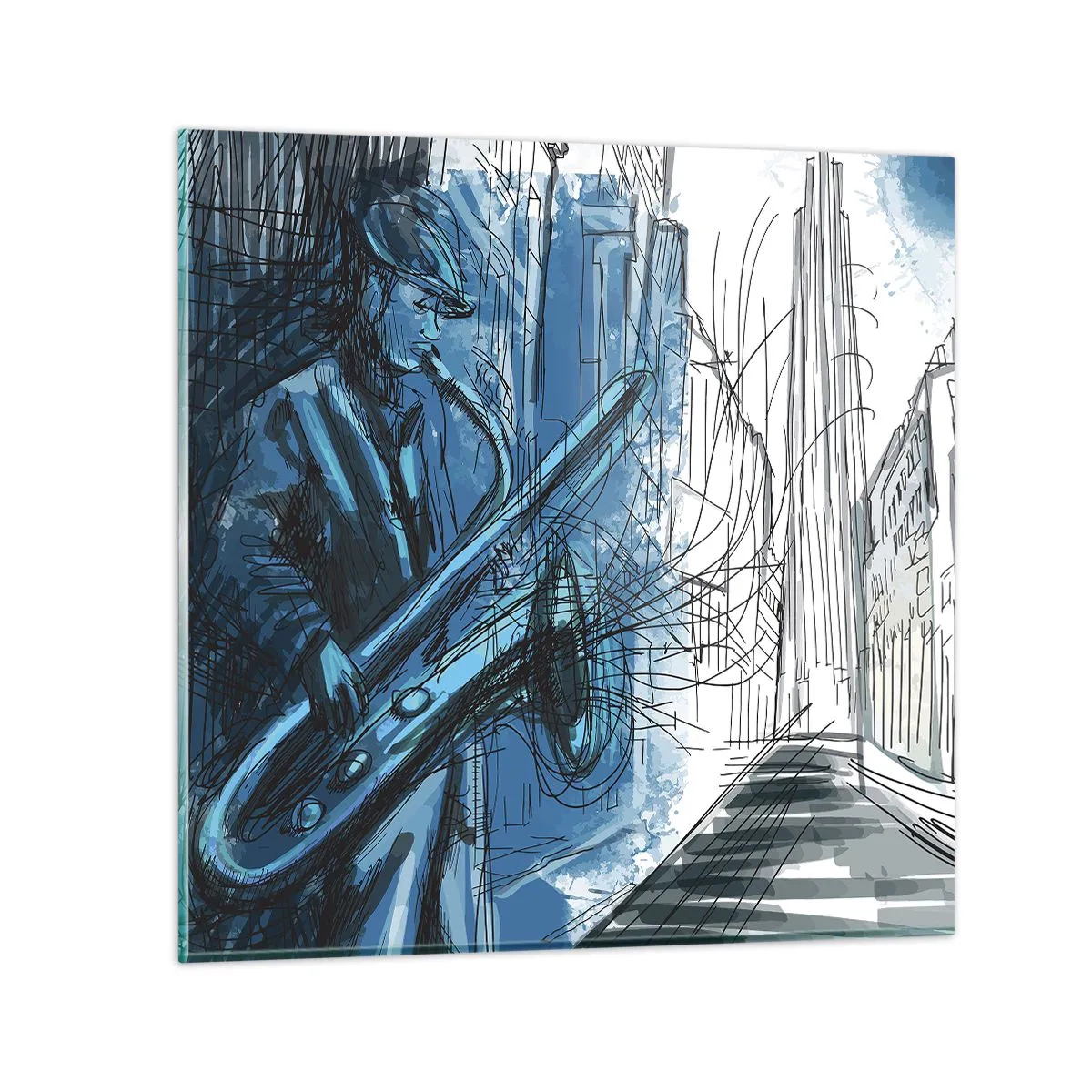 Tablou pe sticlă - Rapsodie urbană - 30x30 cm