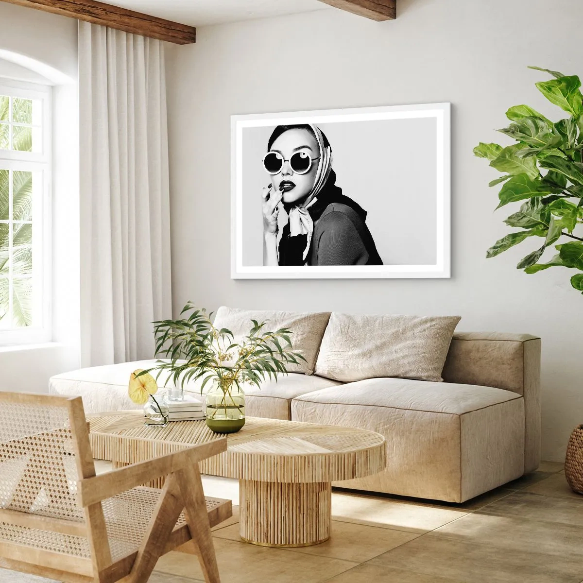 Poster în ramă albă - Salutări din anii `60. - 91x61 cm