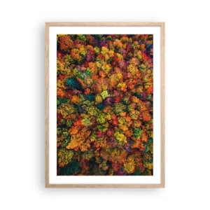 Poster în ramă de stejar deschis - Buchet de copaci de toamnă - 50x70 cm