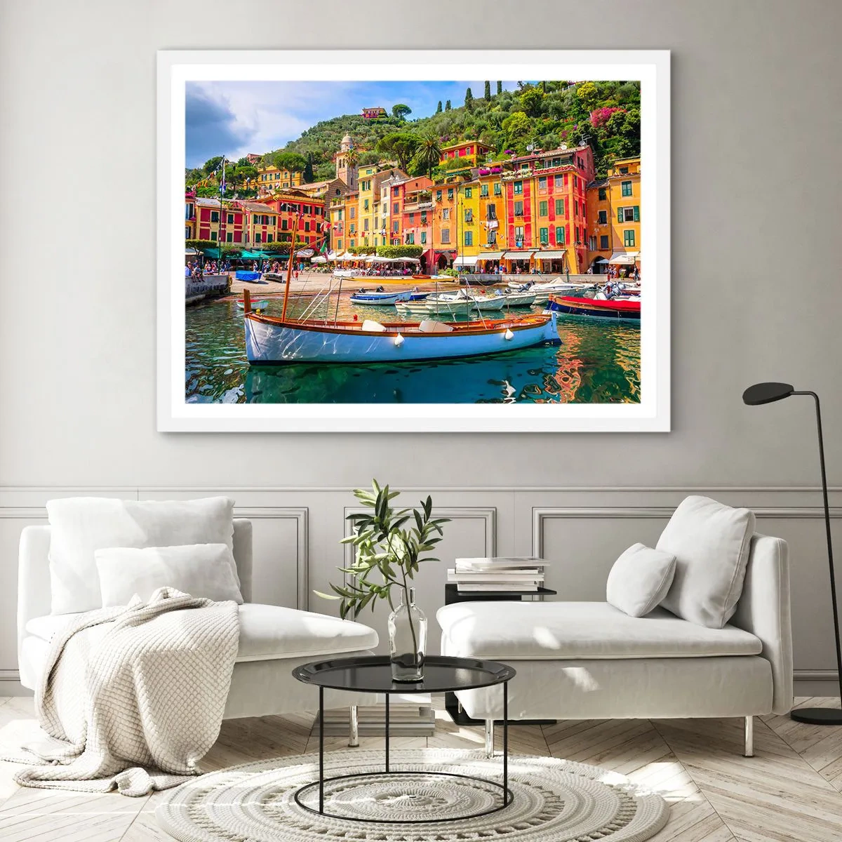 Poster în ramă albă - O dimineață italiană - 50x40 cm