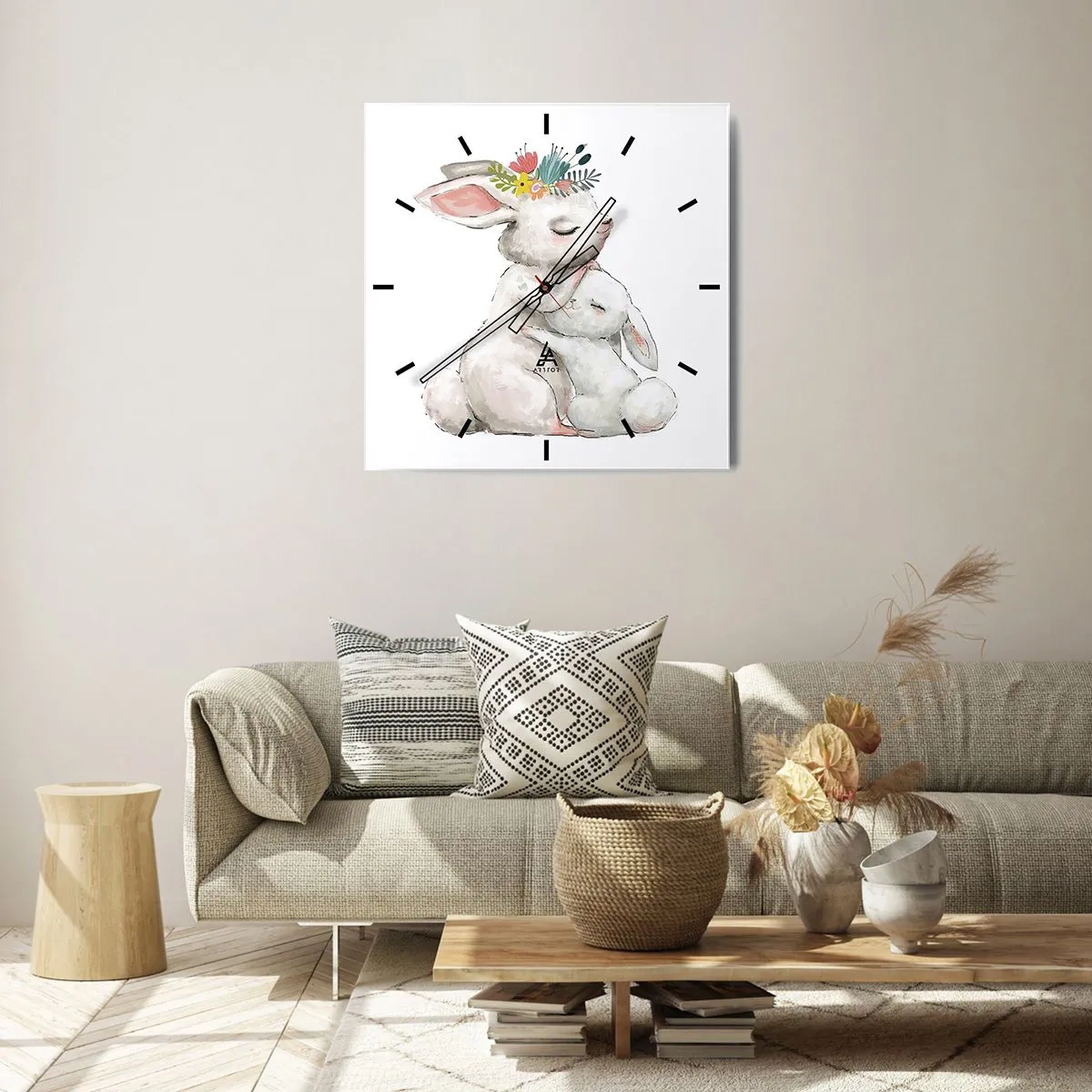 Ceas de perete - Ceas pe sticlă - Ca la mama - 30x30 cm