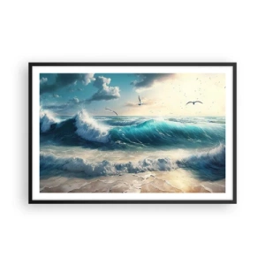 Poster în ramă neagră - Sunetul valurilor doar pentru tine - 91x61 cm