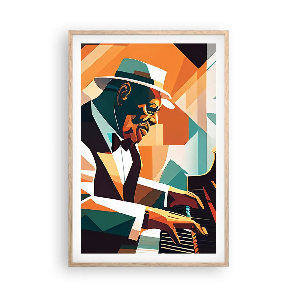 Poster în ramă de stejar deschis - Numai jazz - 61x91 cm