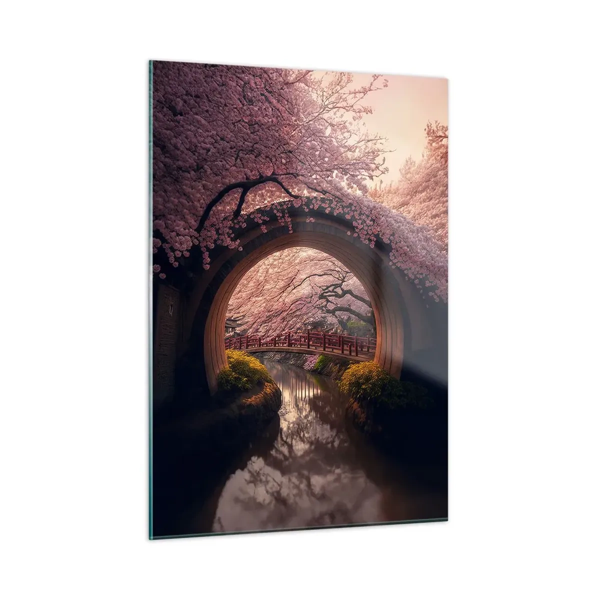 Tablou pe sticlă - Primăvara japoneză - 50x70 cm