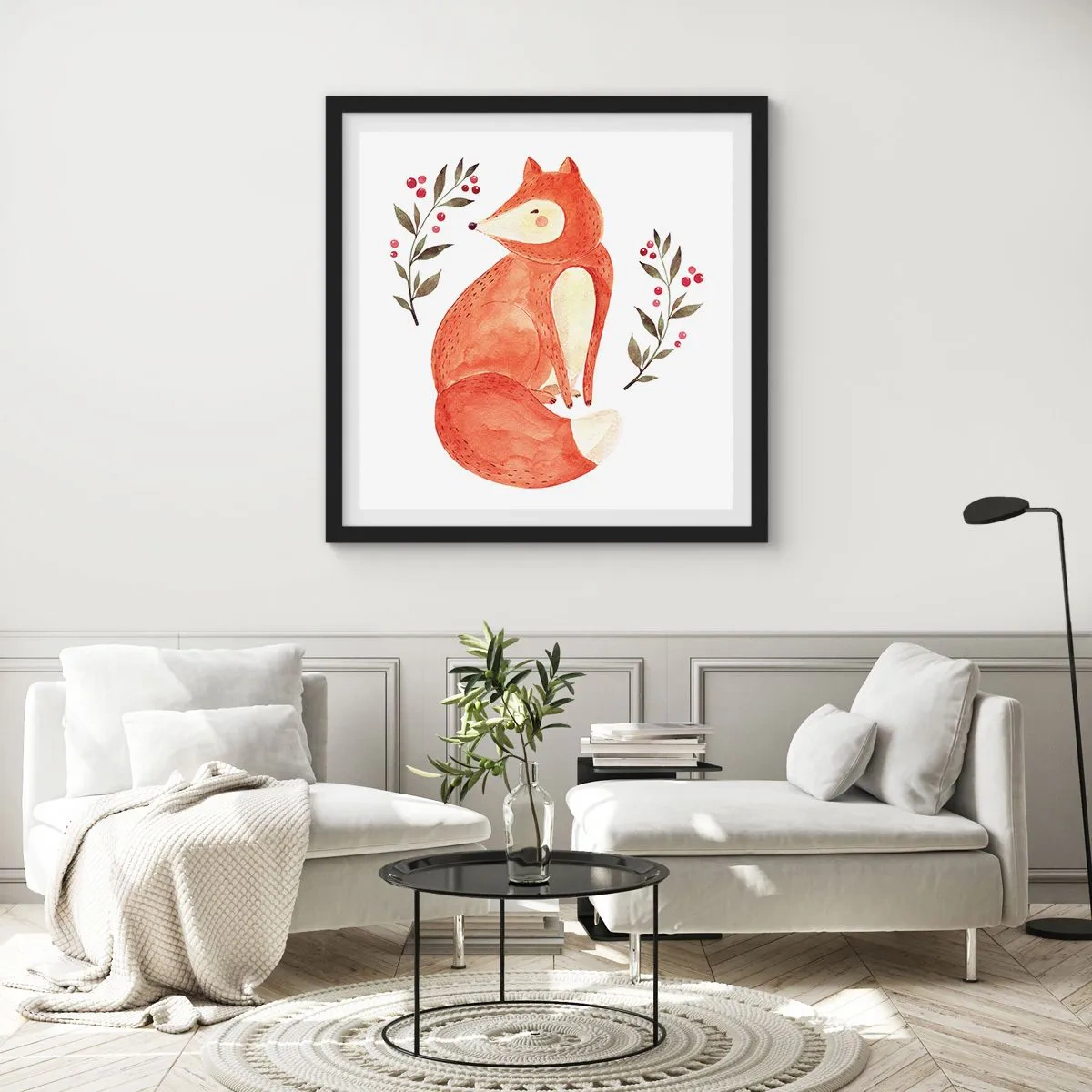 Poster în ramă neagră - Micuțul roșcat - 30x30 cm