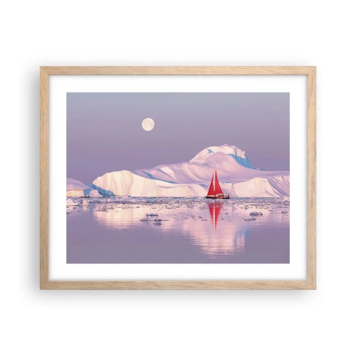 Poster în ramă de stejar deschis - Căldura pânzei, frigul gheții - 50x40 cm