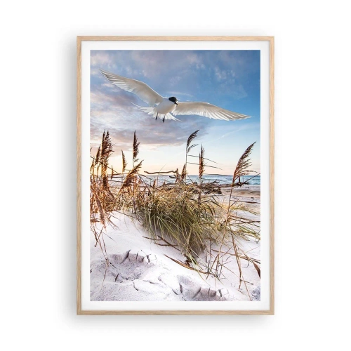 Poster în ramă de stejar deschis - Vânt dinspre mare - 70x100 cm