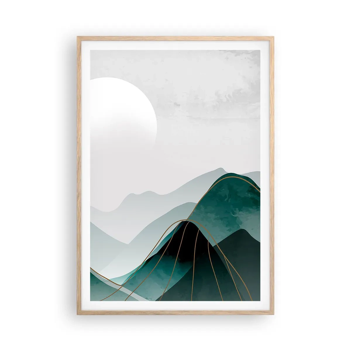 Poster în ramă de stejar deschis - Măreție deplină - 70x100 cm