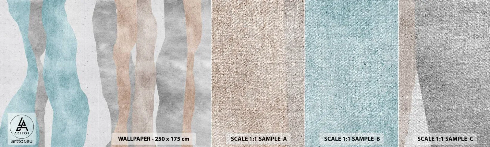 Mostră tapet Premium Canvas - Studiu de proximitate - Pastel, Minimalist, Linii - 100x30 cm