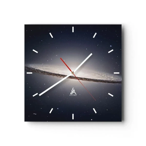 Ceas de perete - Ceas pe sticlă - Cu mult timp în urmă, într-o galaxie foarte, foarte îndepărtată... - 40x40 cm