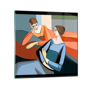 Tablou pe sticlă - Un moment de confidențe - 70x70 cm