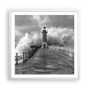 Poster în ramă albă - Fără frică  - 60x60 cm