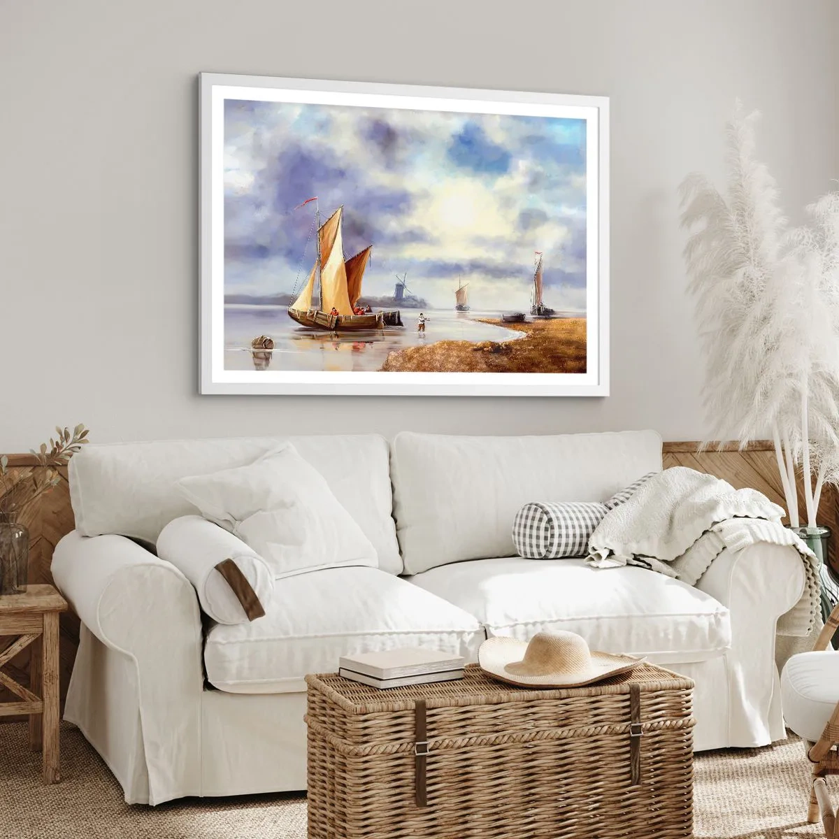 Poster în ramă albă - Întoarcerea marinarilor - 91x61 cm