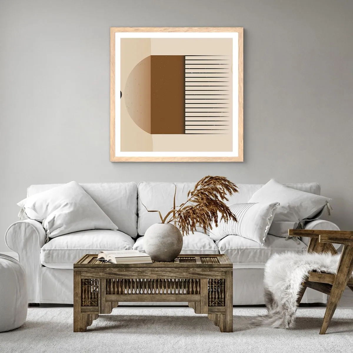 Poster în ramă de stejar deschis - Stări diferite - 50x50 cm