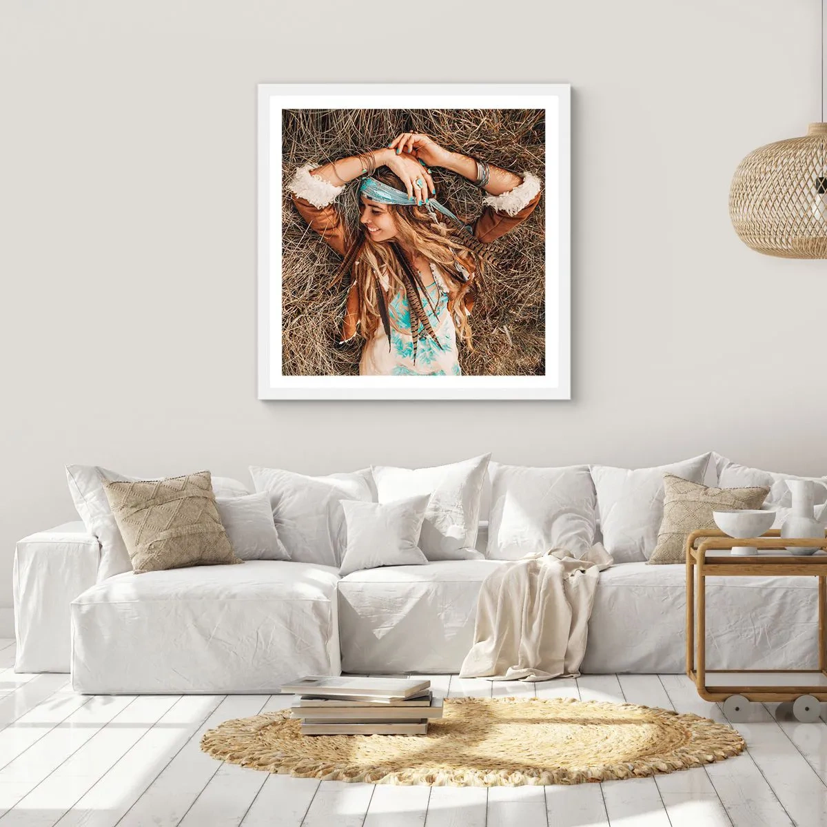 Poster în ramă albă - În drum spre vara iubirii - 40x40 cm