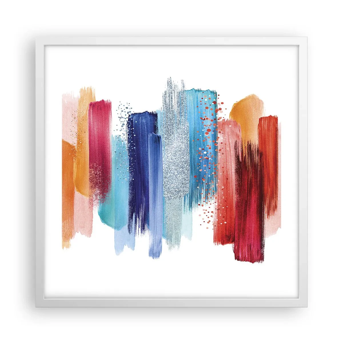 Poster în ramă albă - Sus și jos - 50x50 cm