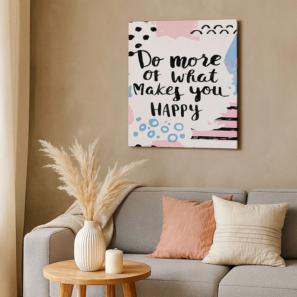 Tablou pe pânză - Cum să fii fericit - 30x30 cm