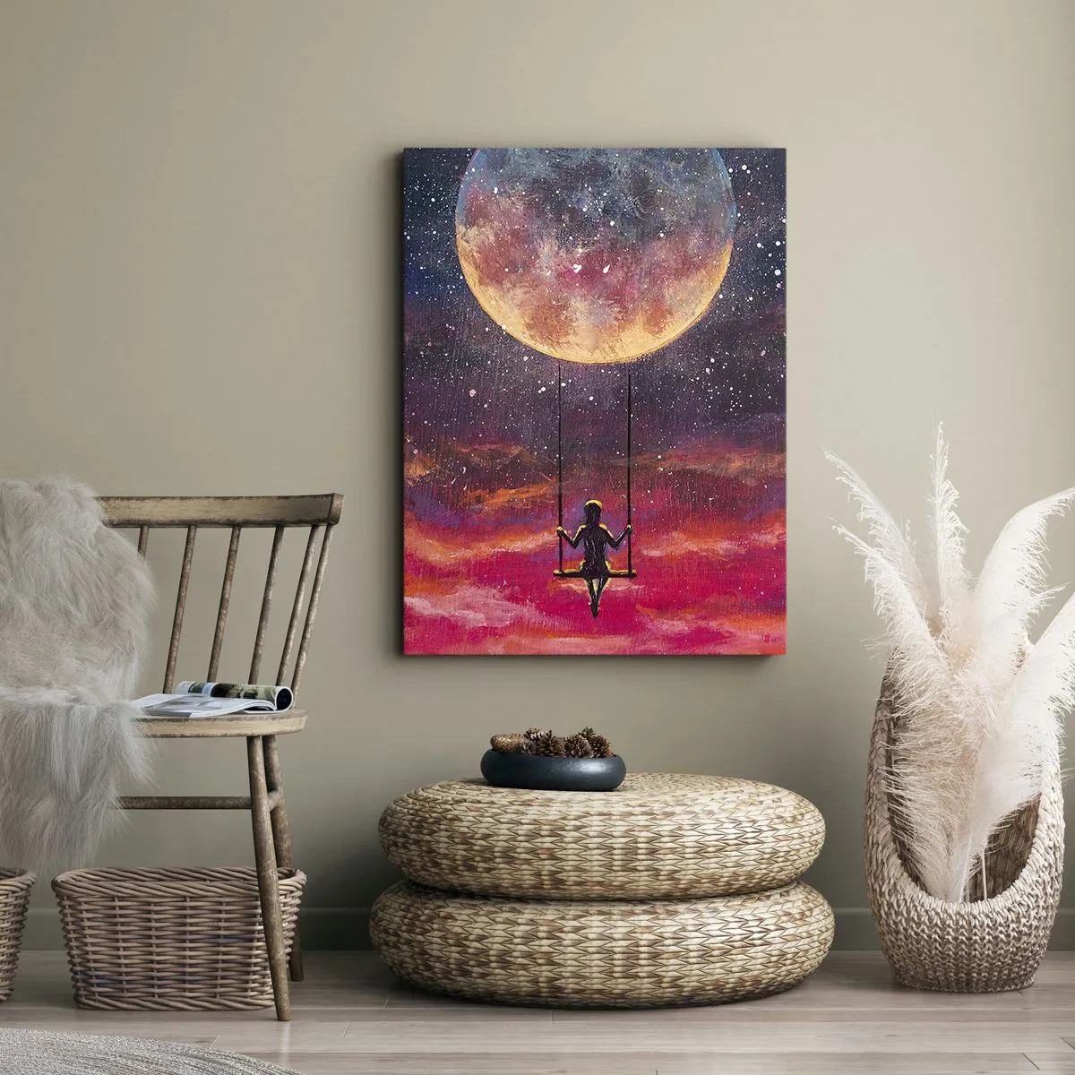 Tablou pe pânză - Cu capul în nori - 45x80 cm