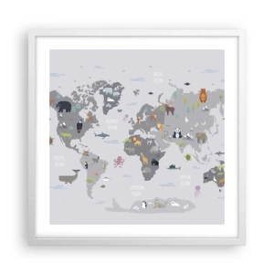 Poster în ramă albă - Spune-mi de unde ești... - 50x50 cm