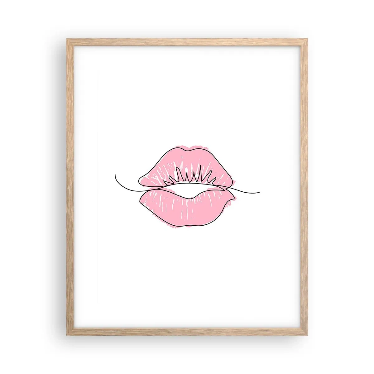 Poster în ramă de stejar deschis - Vrei un sărut? - 40x50 cm