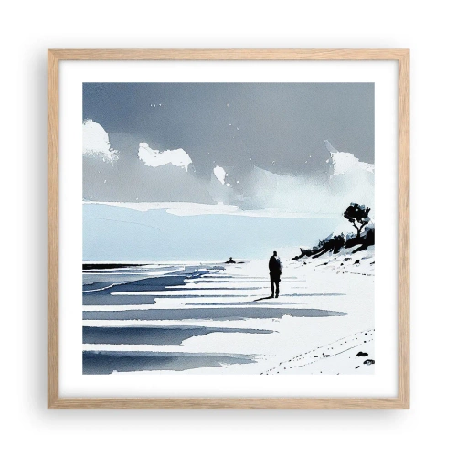 Poster în ramă de stejar deschis - Singuratic - 50x50 cm