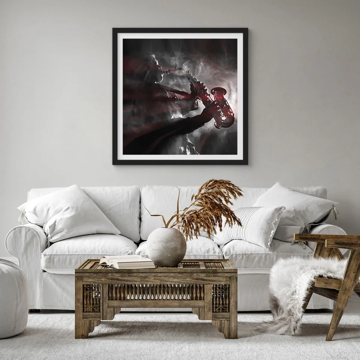 Poster în ramă neagră - În aburul jazzului - 30x30 cm